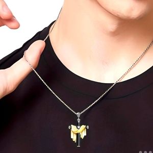 Men's golden cloth cross